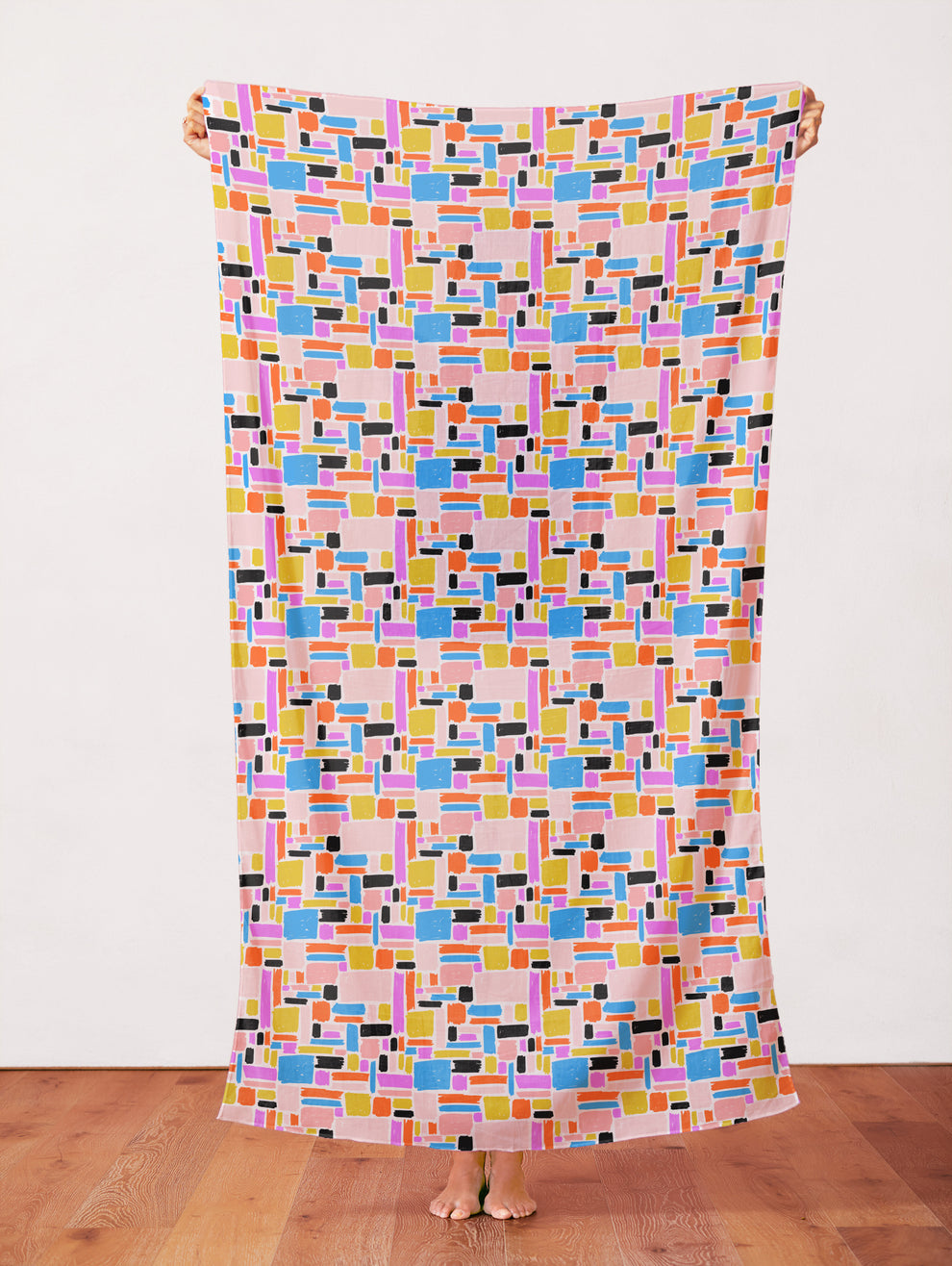 Packed Geometric Bright from Abstract Collage by Ampersand Design Studio for Paintbrush Studio Fabric