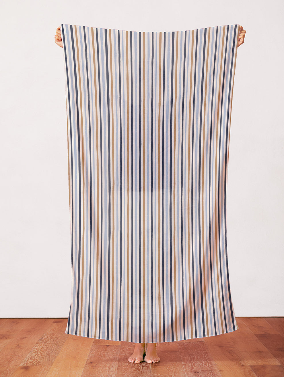 Rough Stripe - Light Blue/Navy from By The Sea by Fleur Crawford for Paintbrush Studio Fabric