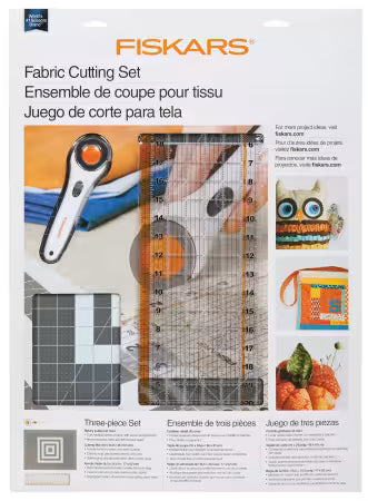 Fiskars Rotary Cutting 3pc Set - Cutting Mat, Ruler and Rotary Cutter