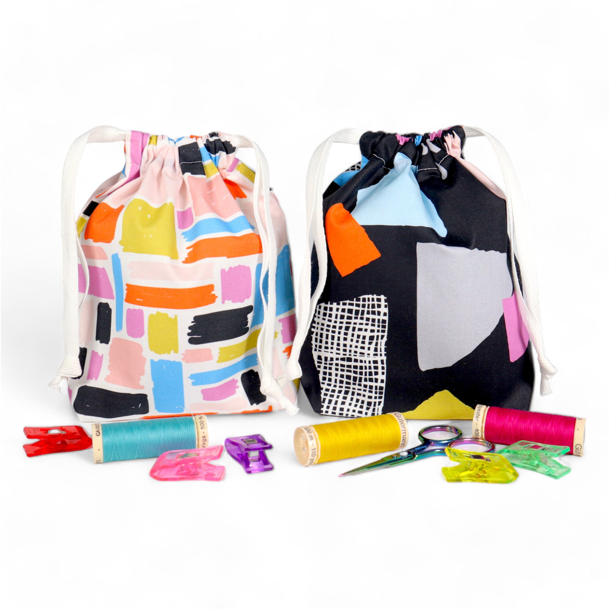 Packed Geometric Bright from Abstract Collage by Ampersand Design Studio for Paintbrush Studio Fabric