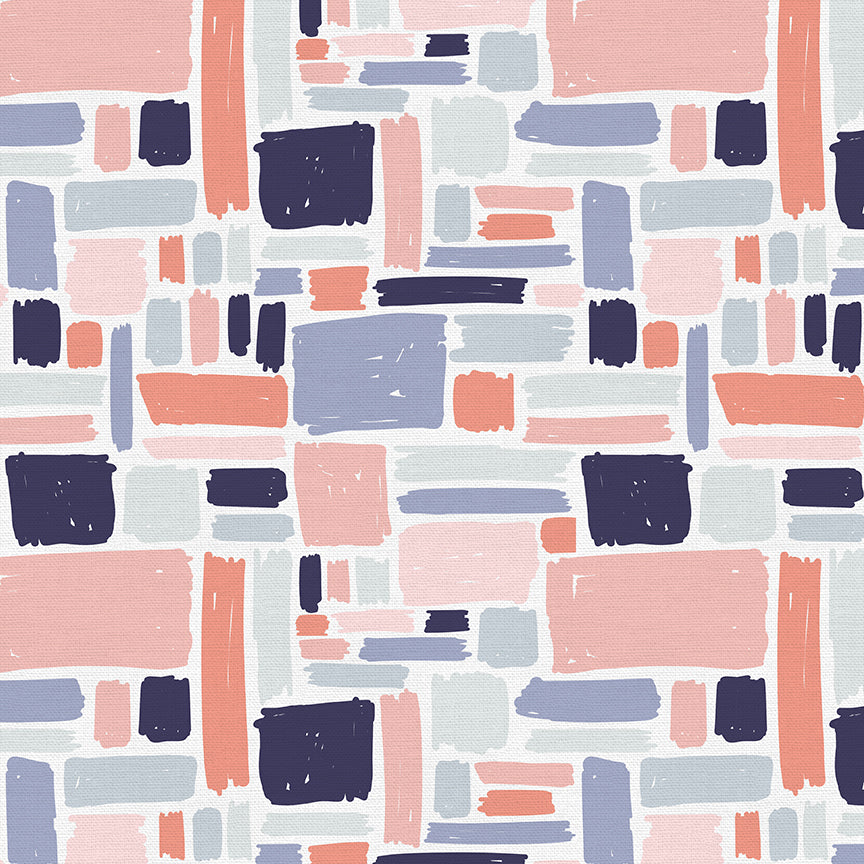 Packed Geometric Muted from Abstract Collage by Ampersand Design Studio for Paintbrush Studio Fabric
