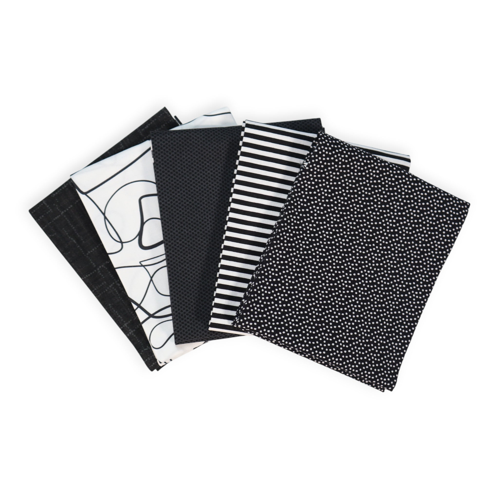 Black (5) Piece Fat Quarter Bundle
