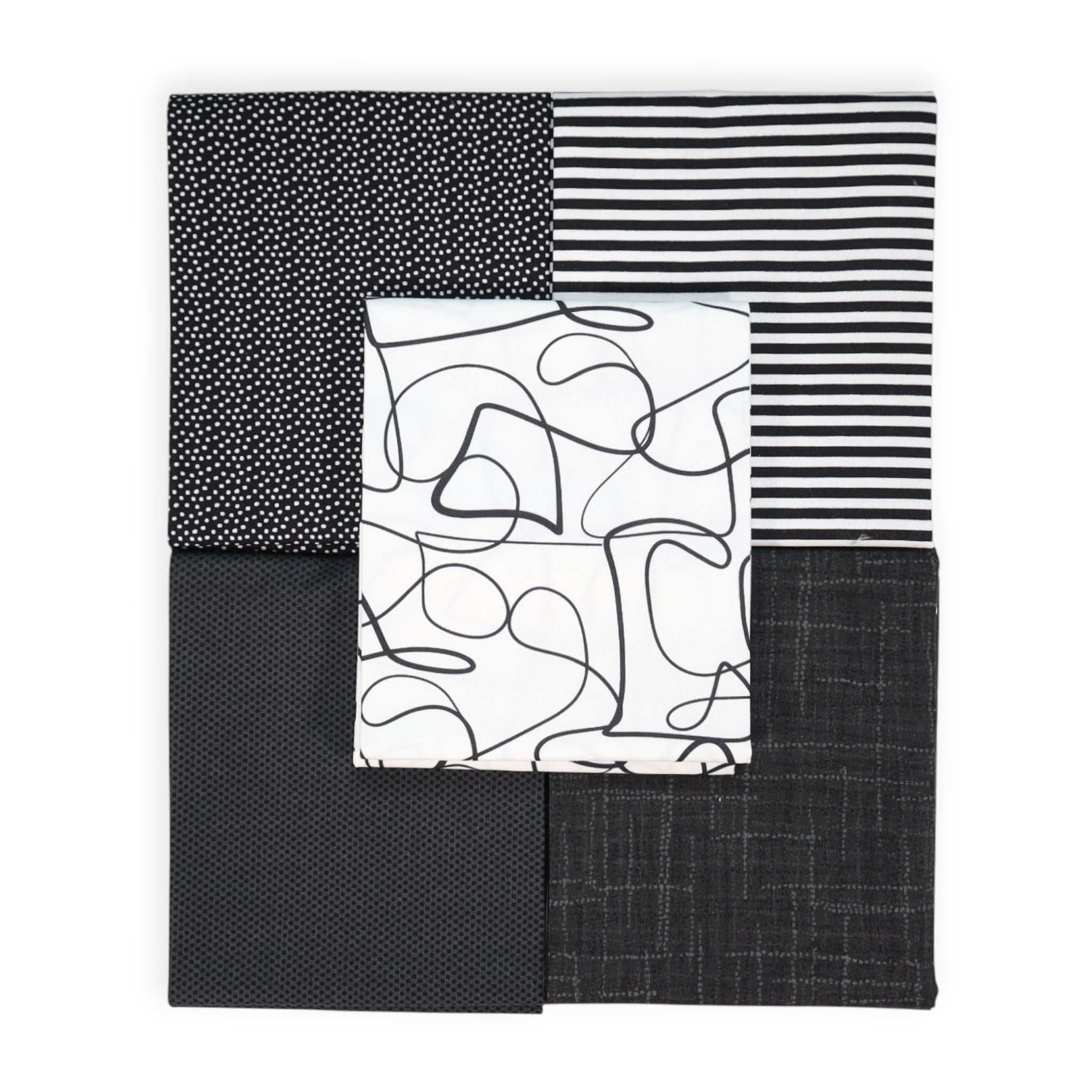 Black (5) Piece Fat Quarter Bundle
