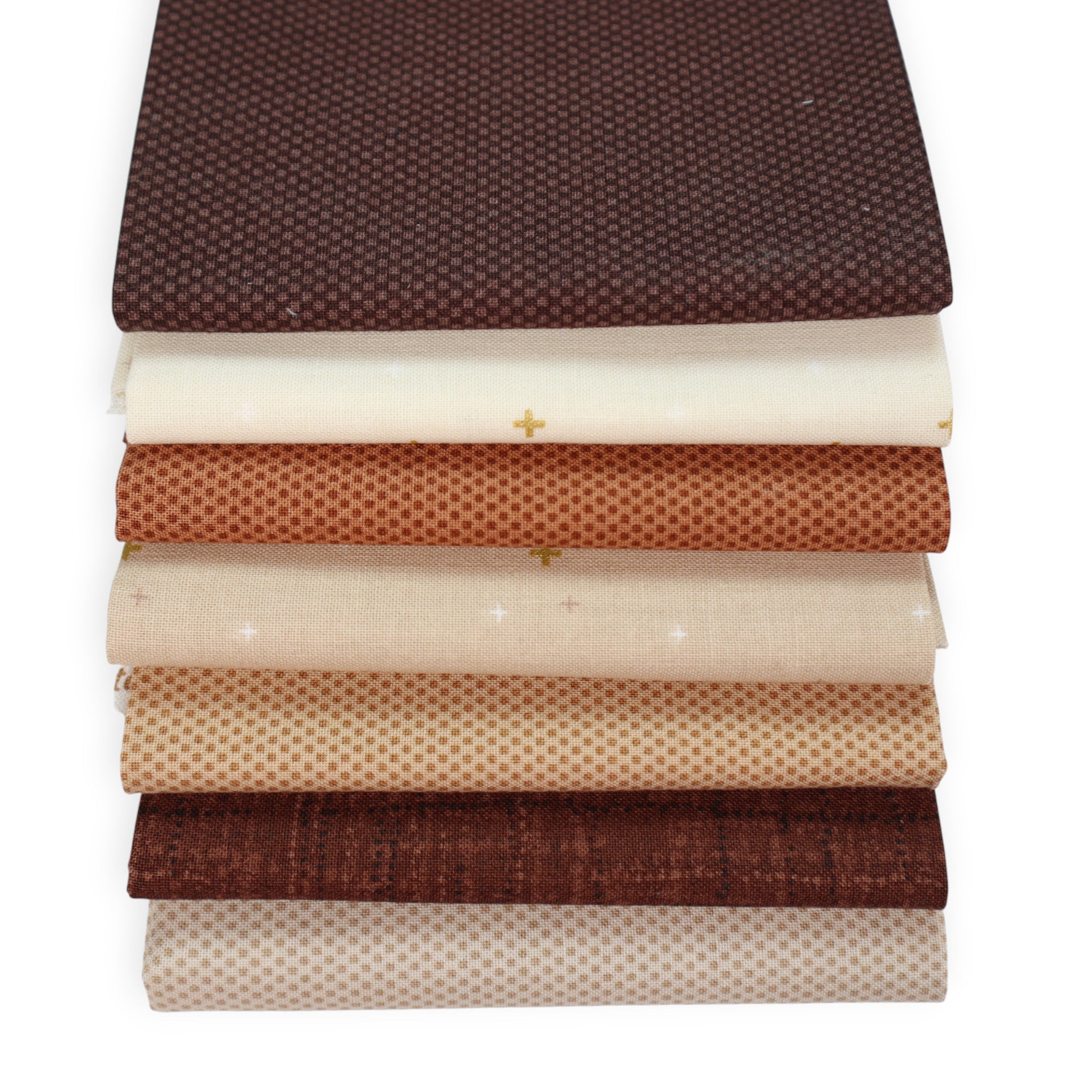 Caramel Latte (7) Piece Fat Quarter Bundle - Brown, Tan, Neutral