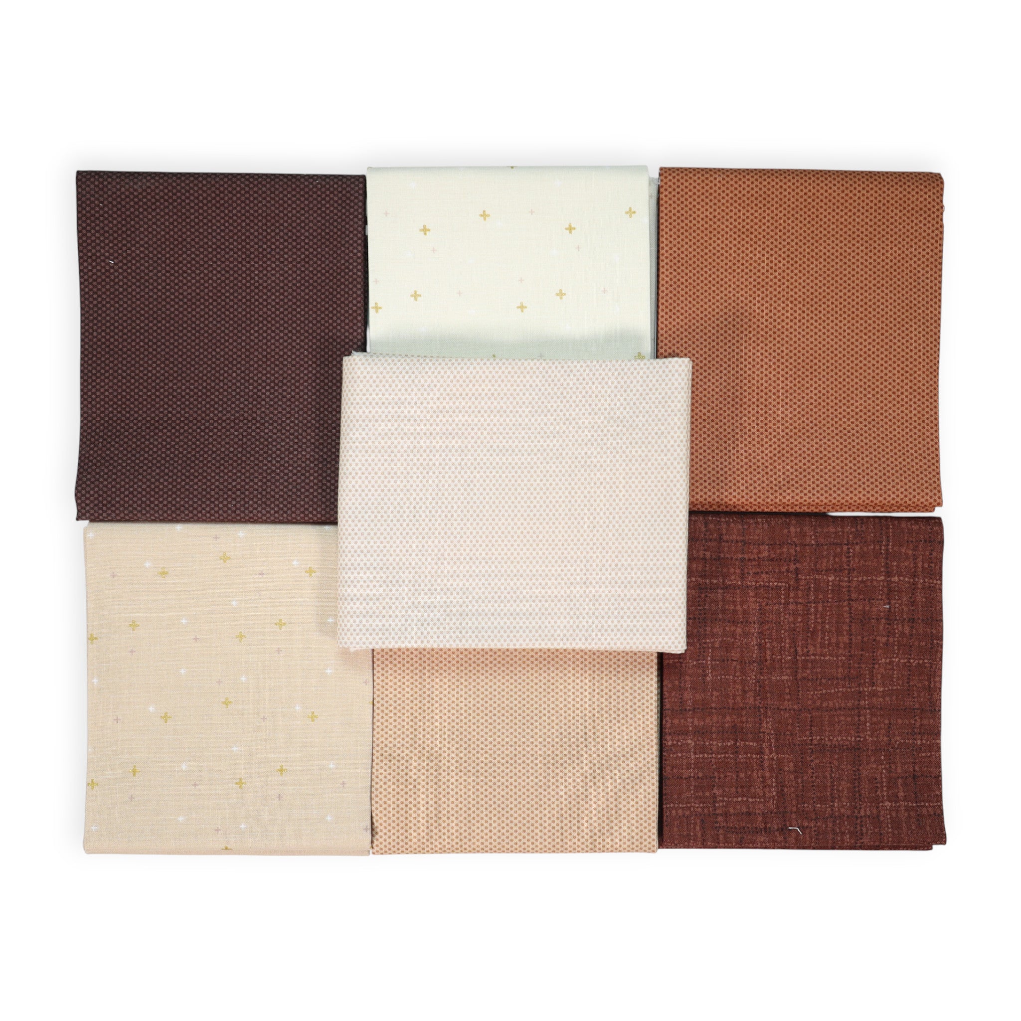 Caramel Latte (7) Piece Fat Quarter Bundle - Brown, Tan, Neutral
