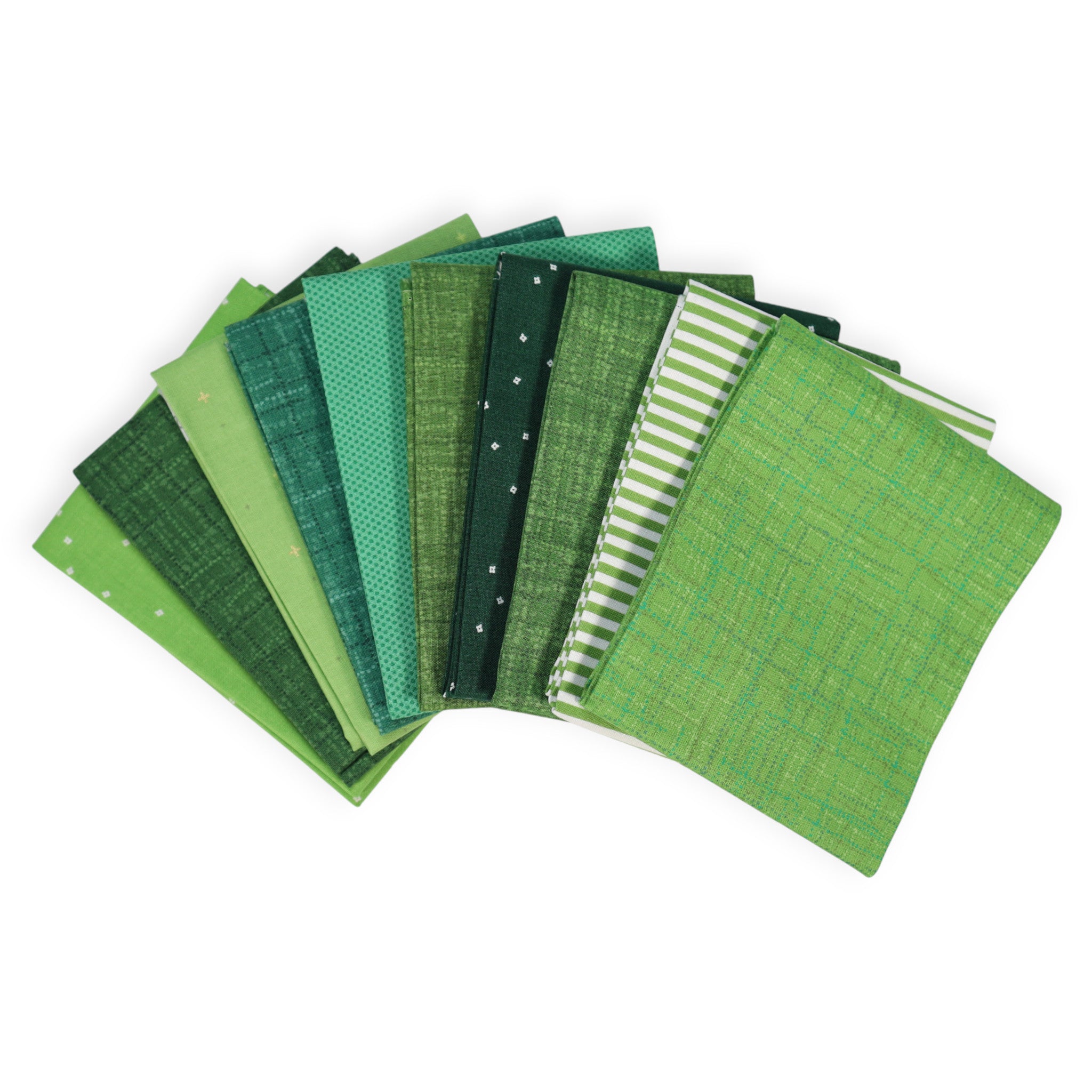 Green (10) Piece Fat Quarter Bundle
