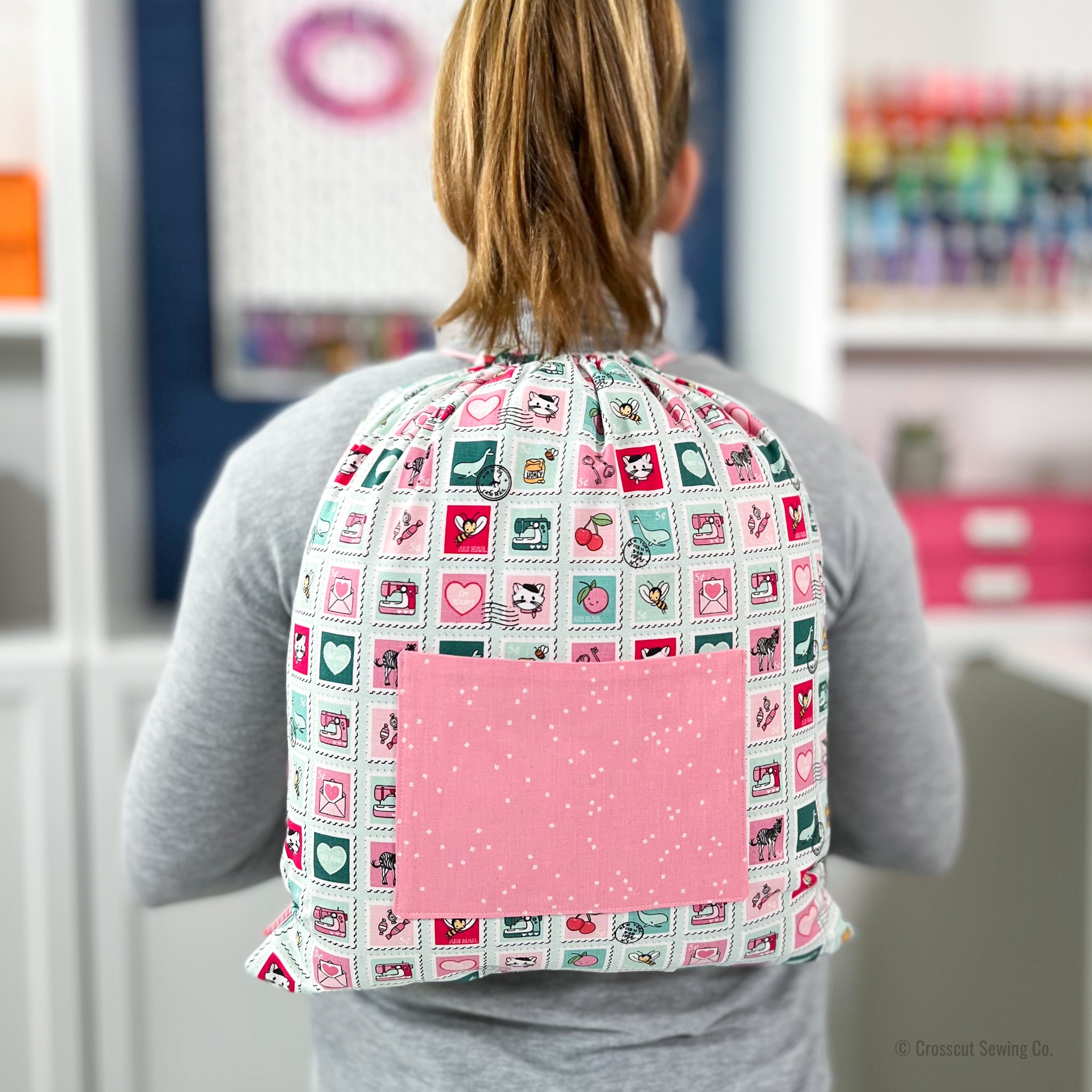 Drawstring Backpack - Printed Pattern & Video Tutorial