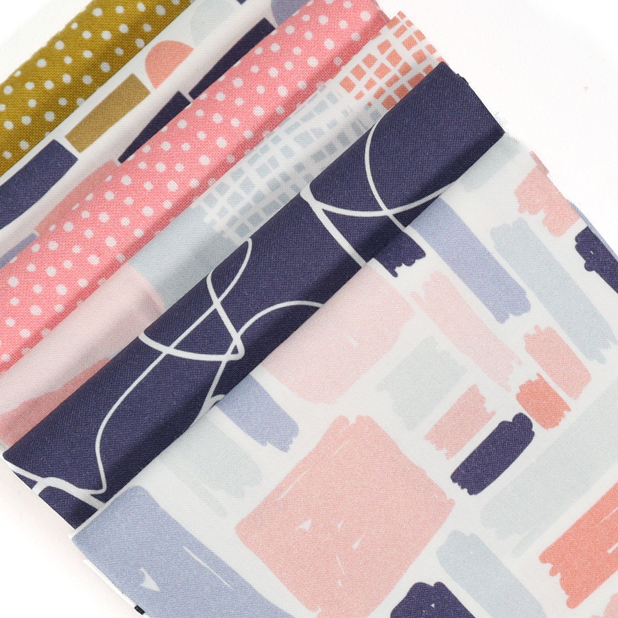 Packed Geometric Muted from Abstract Collage by Ampersand Design Studio for Paintbrush Studio Fabric