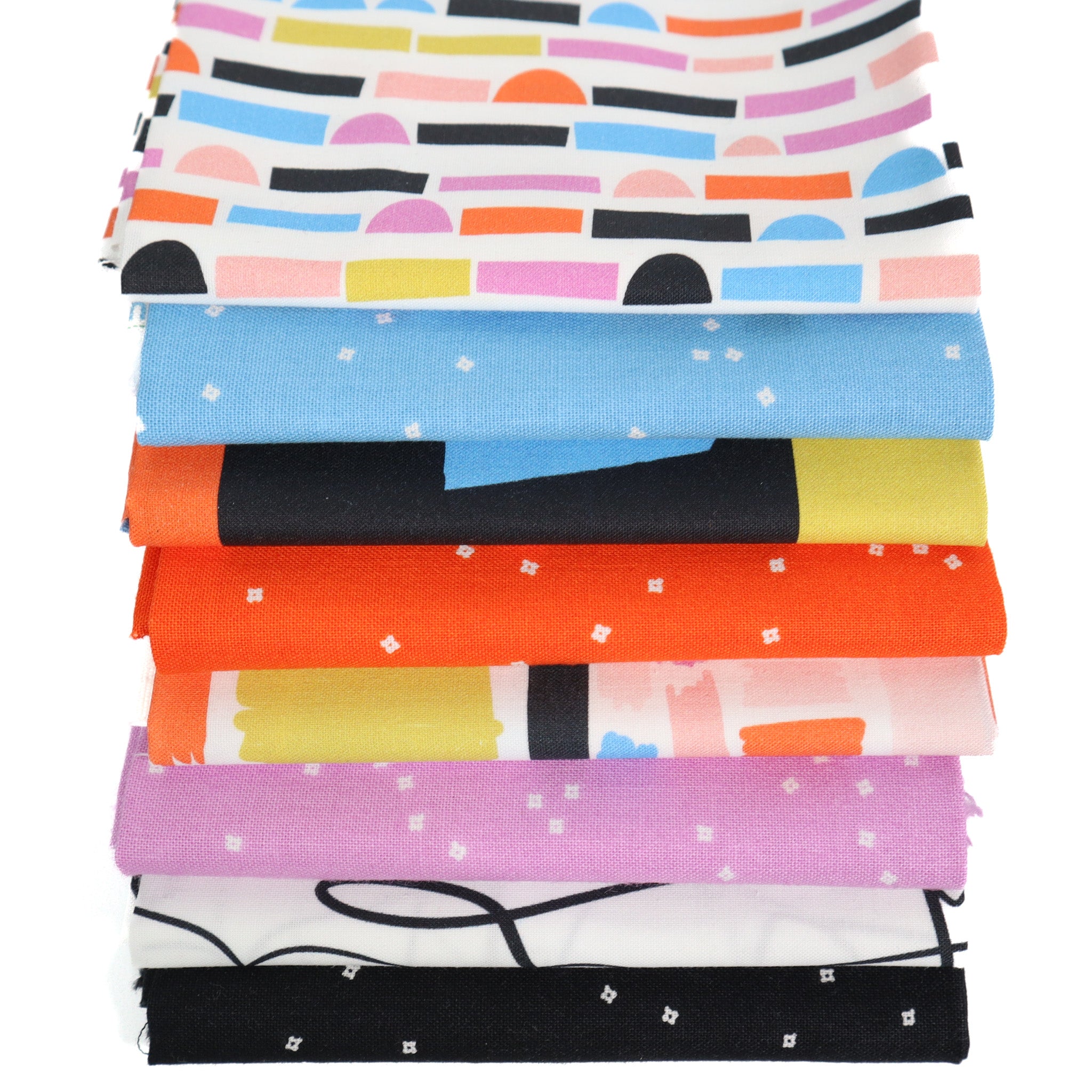 Squiggly Lines Black from Abstract Collage by Ampersand Design Studio for Paintbrush Studio Fabric