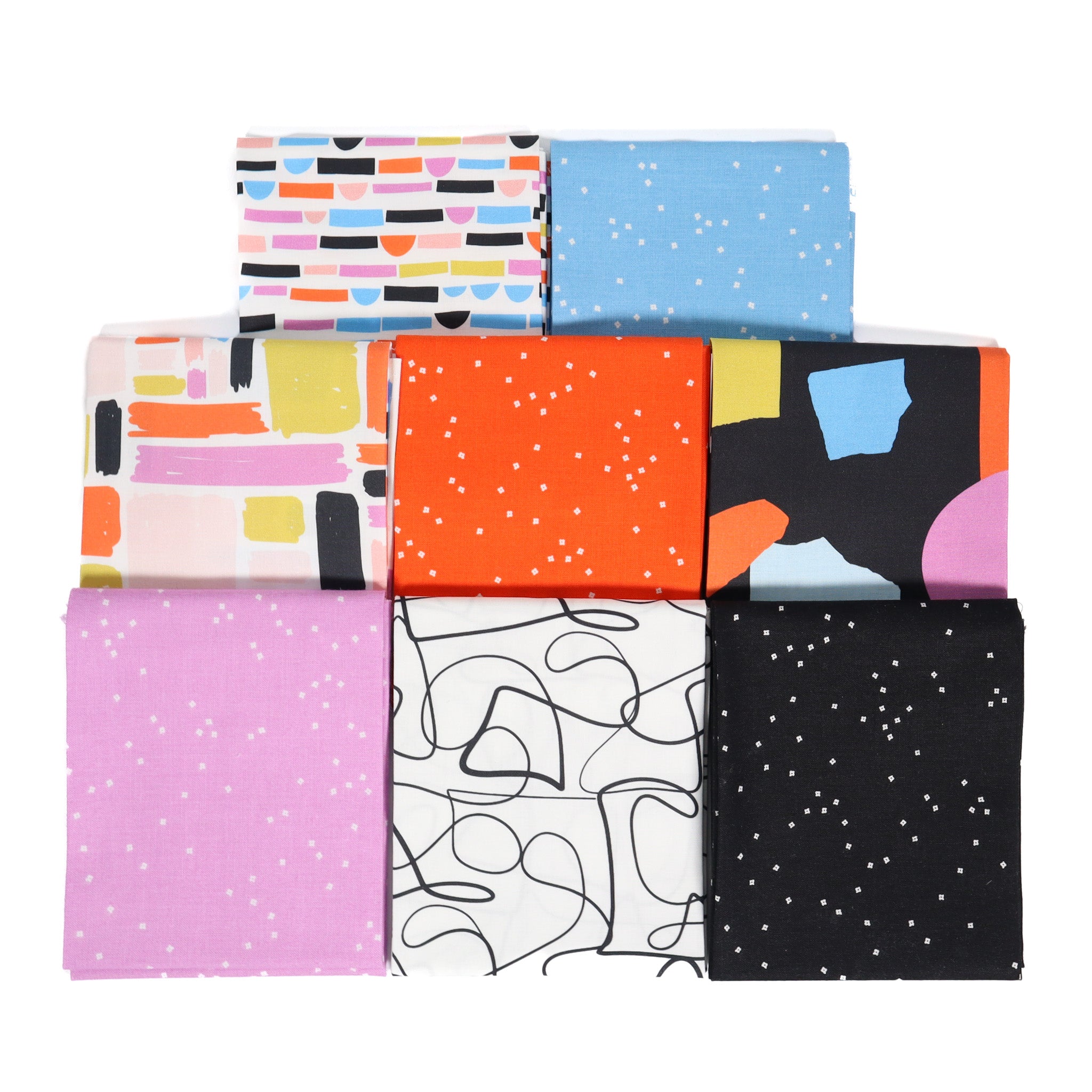Squiggly Lines Black from Abstract Collage by Ampersand Design Studio for Paintbrush Studio Fabric