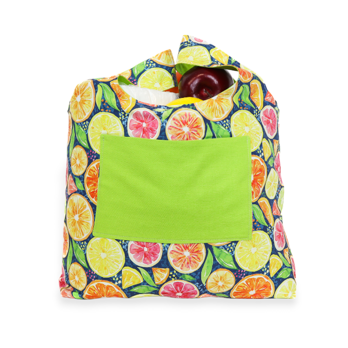 Foldable Shopping Tote Sewing Kit Citrus