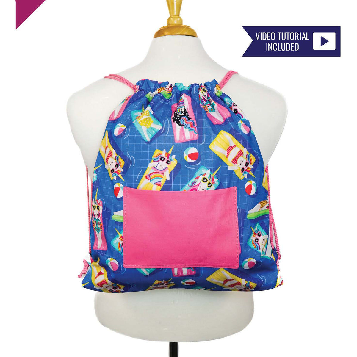 Drawstring Backpack - Printed Pattern & Video Tutorial – Crosscut ...