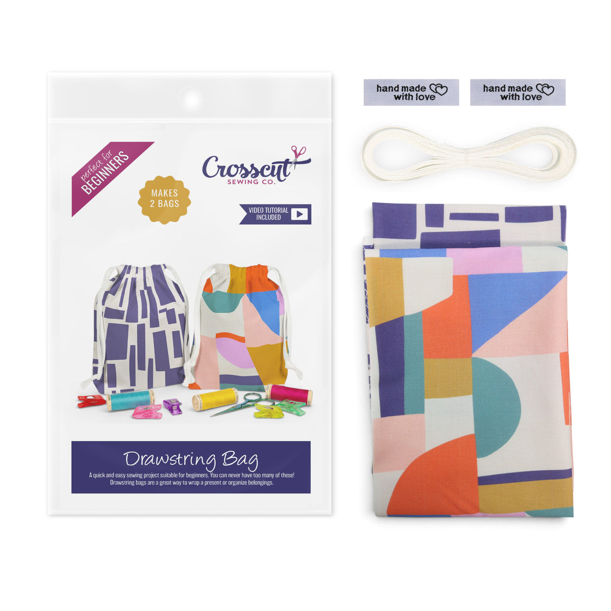 Drawstring Bag Sewing Kit - Makes 2 Bags