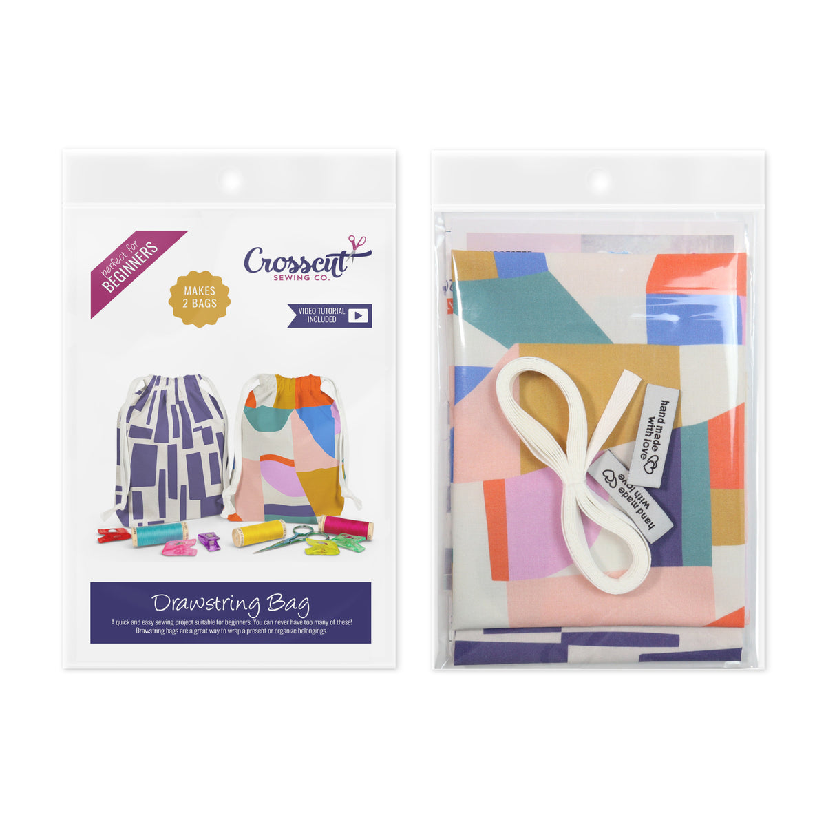 Drawstring Bag Sewing Kit - Makes 2 Bags
