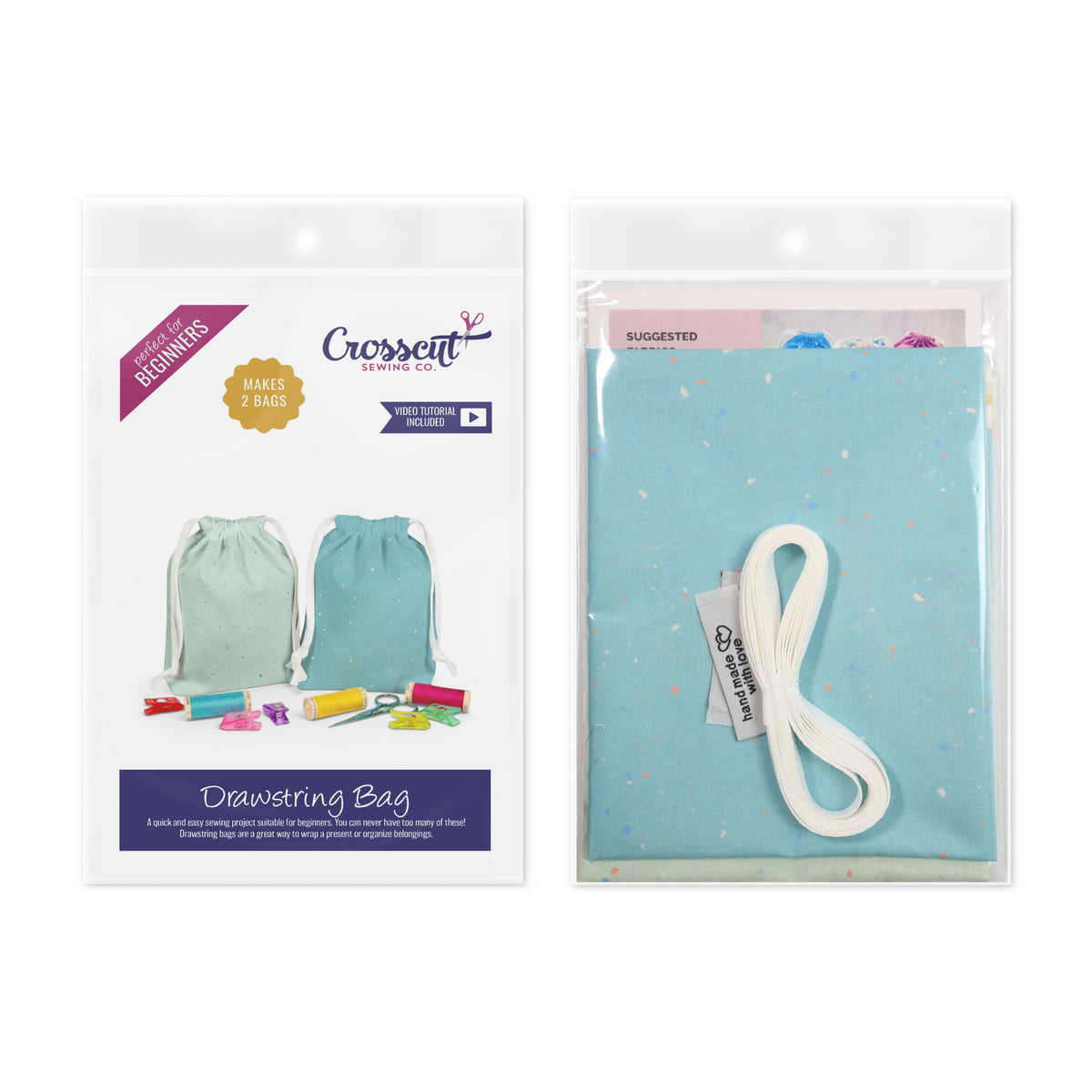Drawstring Bag Sewing Kit - Makes 2 Bags
