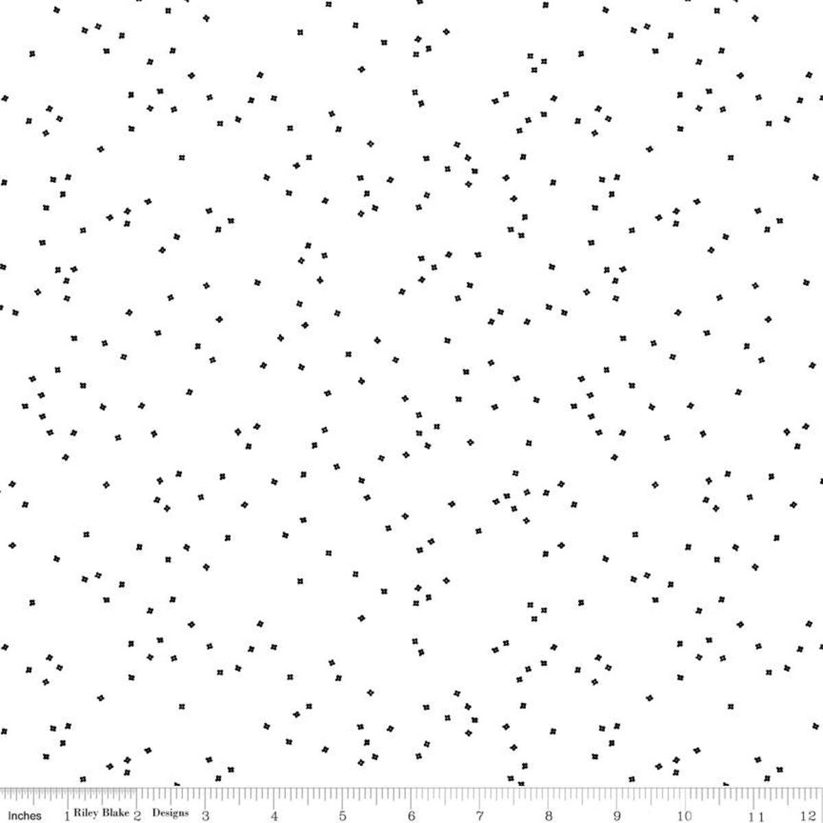 Blossom On White Black by Christopher Thompson for Riley Blake Design - 1/2 yard