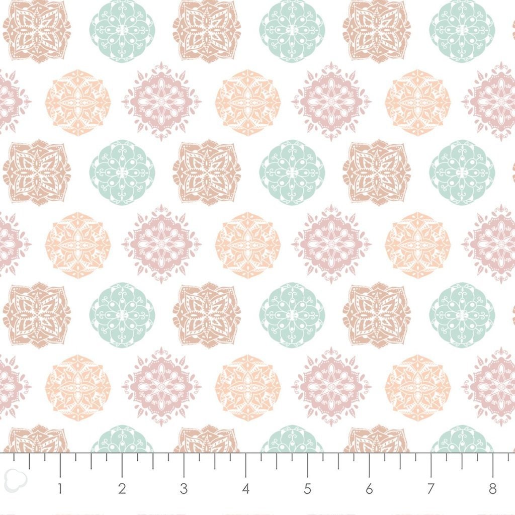 Mandalas in White from Omstoppable for Camelot Fabrics - 1/2 Yard