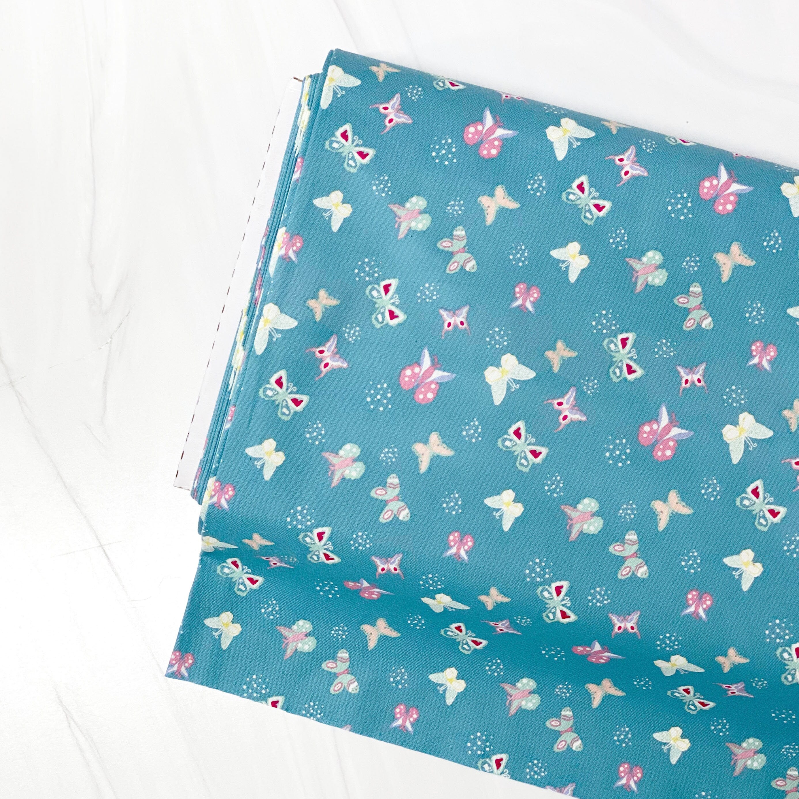 Butterflies Teal from Poppy & Posey by Dodi Lee Poulsen for Riley Blake