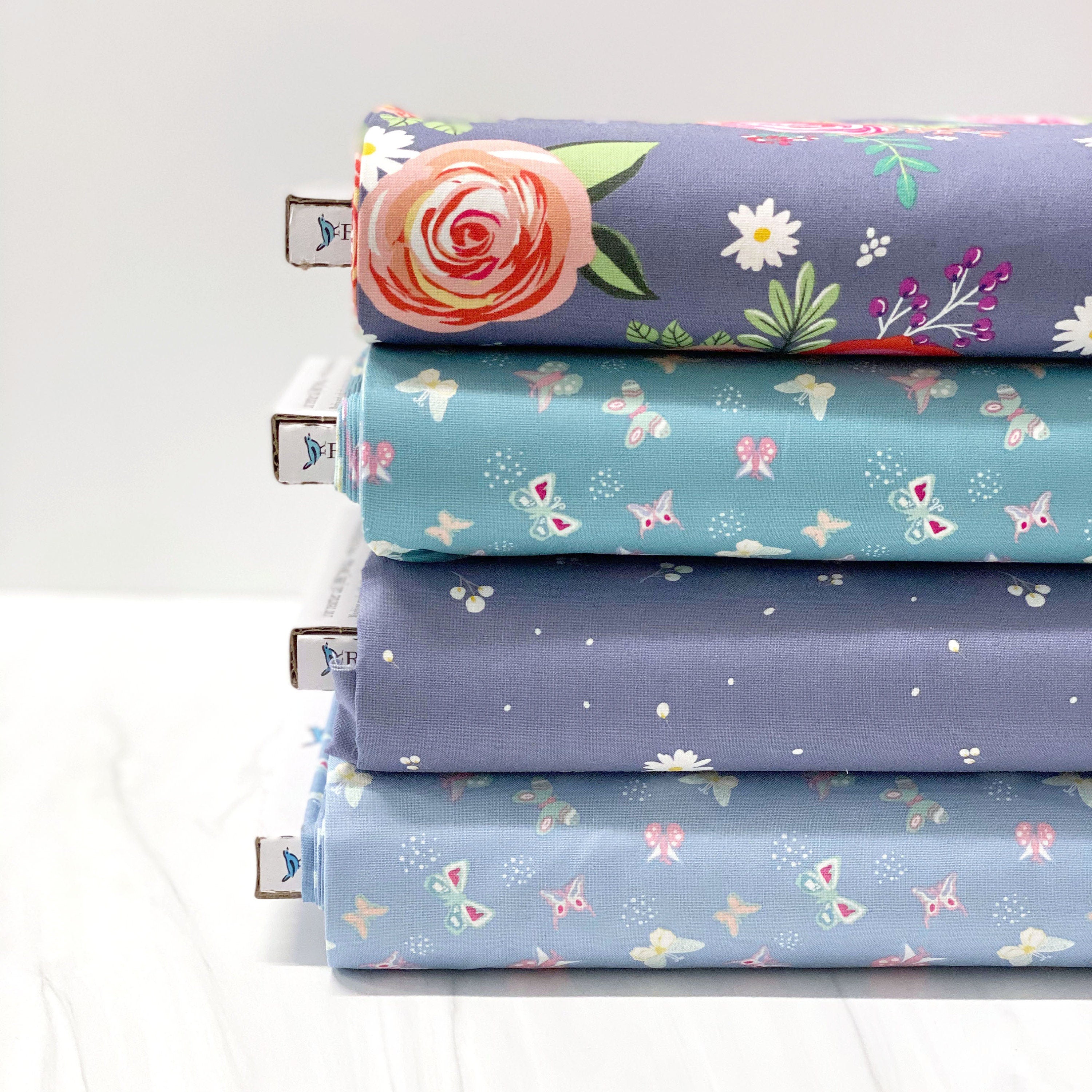 Butterflies Teal from Poppy & Posey by Dodi Lee Poulsen for Riley Blake