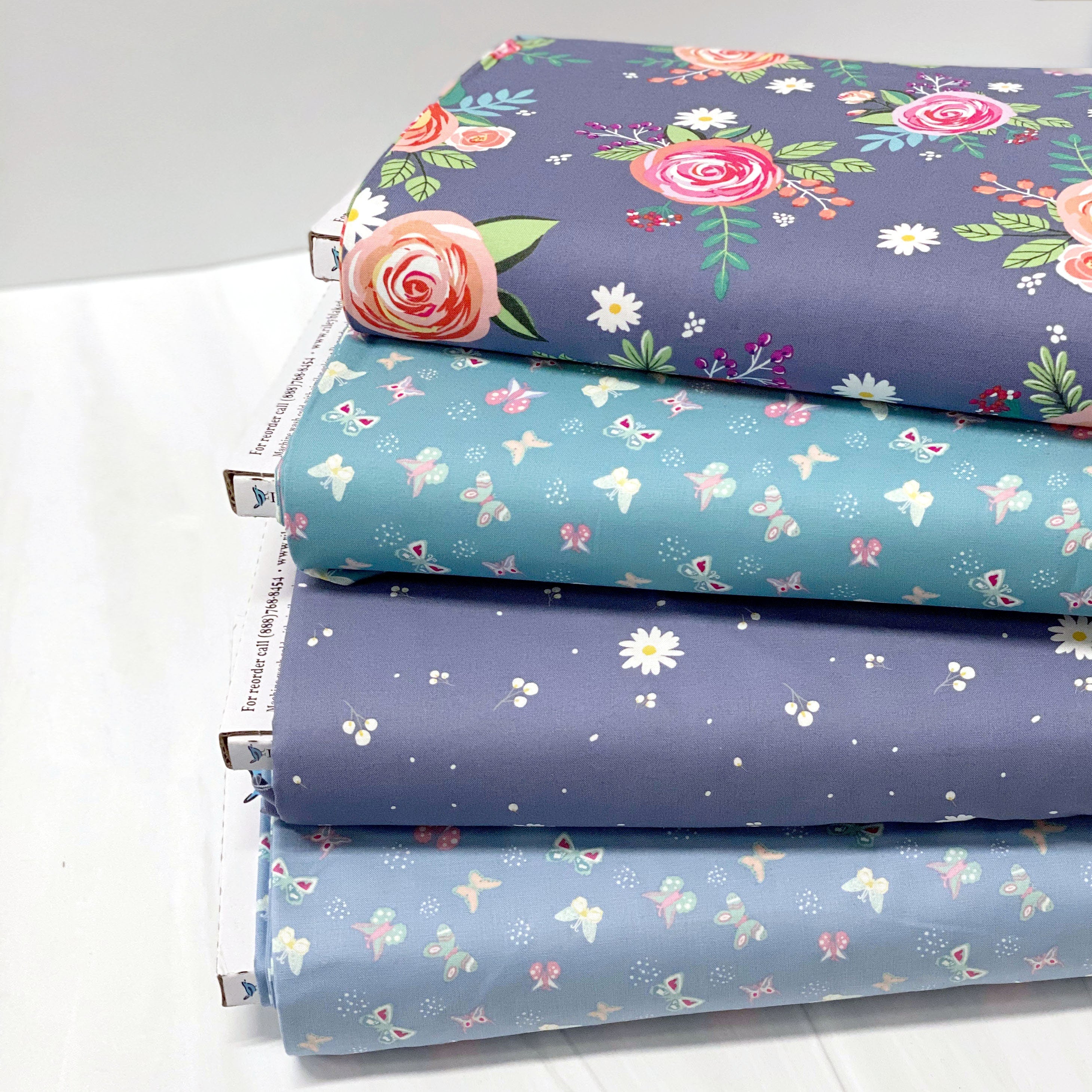 Butterflies Teal from Poppy & Posey by Dodi Lee Poulsen for Riley Blake