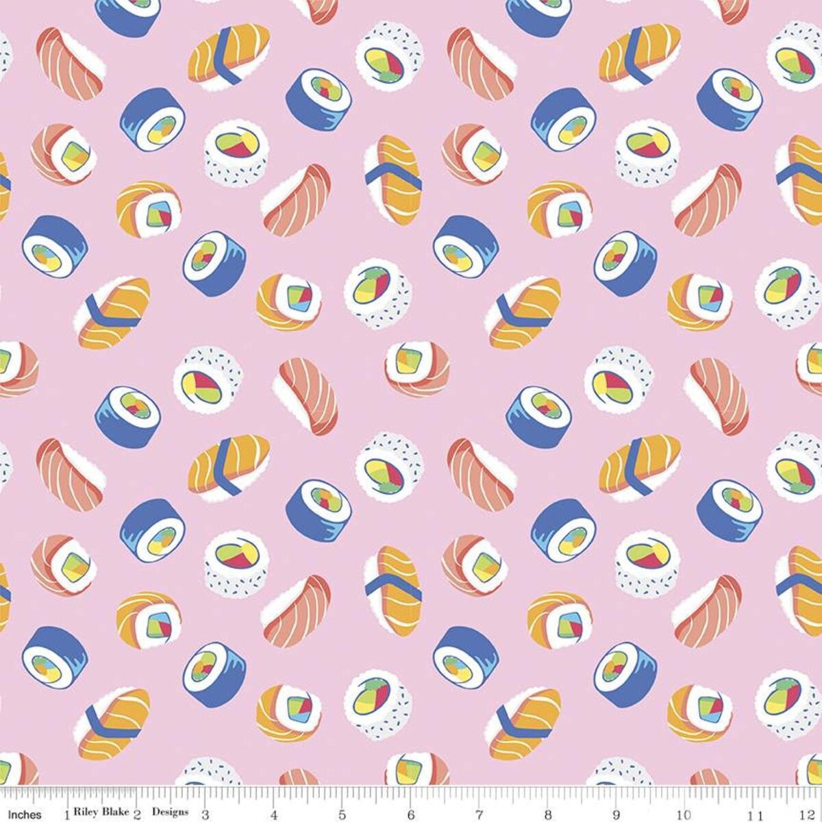 How We Roll Petal Pink from Rainbowfruit by Amber Kemp-Gerstel for Riley Blake