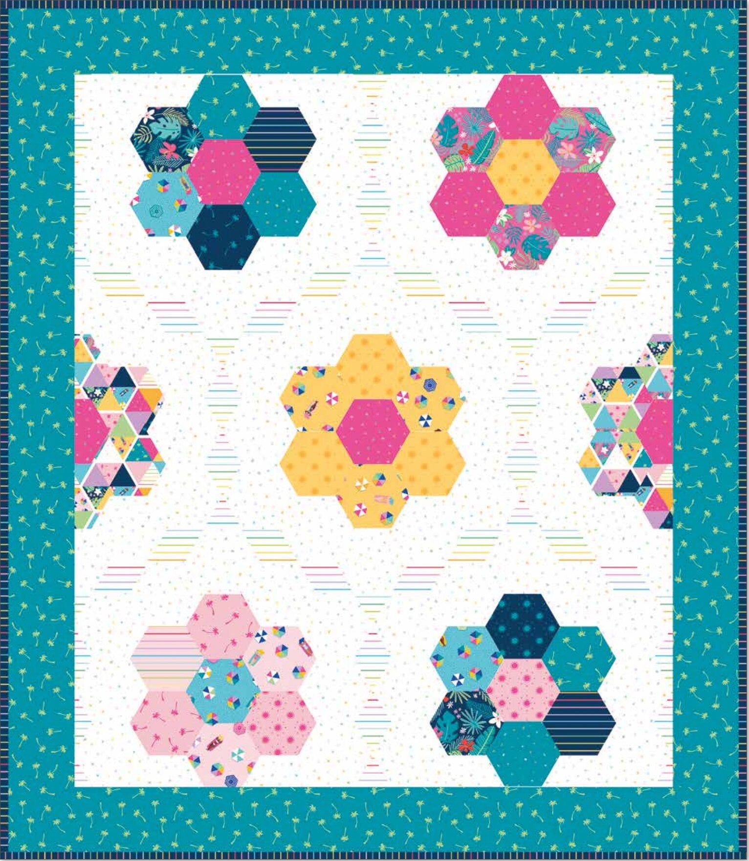 Cheater Print Multi from Sunshine Blvd by Amber Kemp-Gerstel for Riley Blake - 1/2 Yard