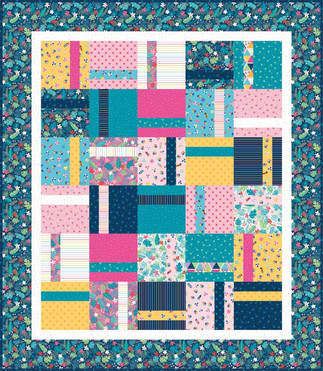 Stripes Navy from Sunshine Blvd by Amber Kemp-Gerstel for Riley Blake - 1/2 Yard