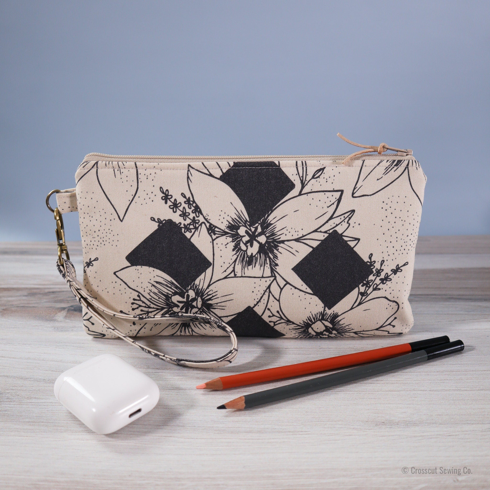 Diamonds Black/White Organic Canvas from Geo Florals by Rosa V Design for Paintbrush Studio Fabric - 1/2 Yard