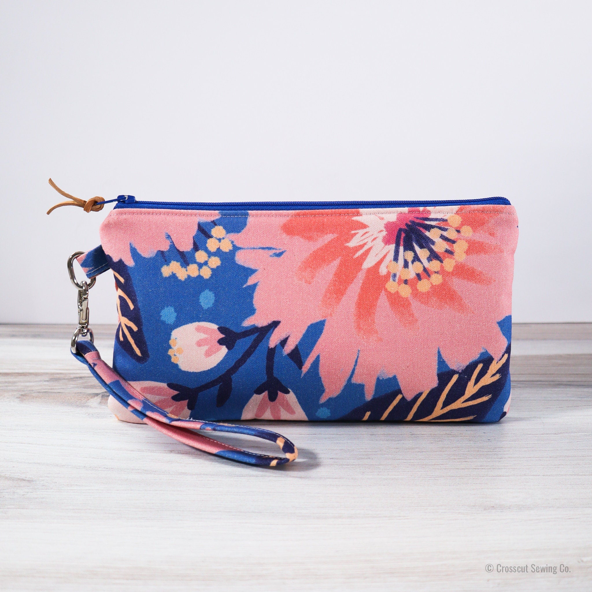 Dahlia Party Dark Blue Organic Canvas from Vibrant Blooms by Jess Phoenix for Paintbrush Studio Fabric - 1/2 Yard