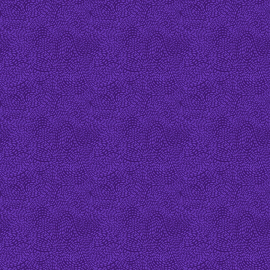 Waved in Grape by Erin Borja for Paintbrush Studios - 1/2 Yard - Fabric with Stitches - Purple Fabric - Bright Purple Quilting Cotton
