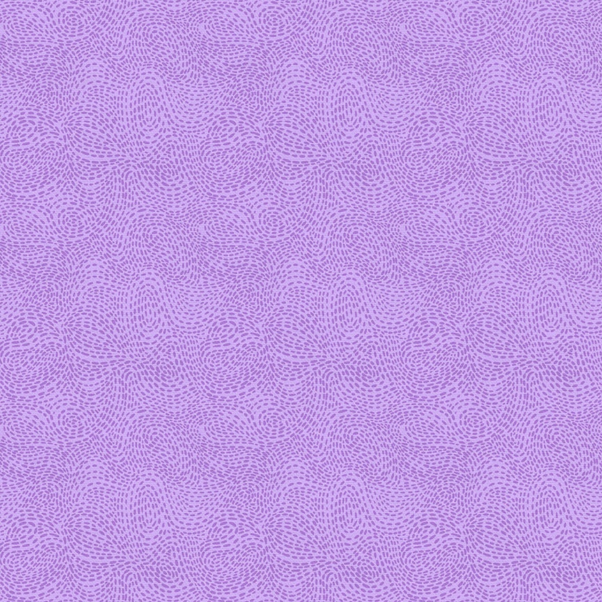 Waved in Violet by Erin Borja for Paintbrush Studios - 1/2 Yard - Fabric with Stitches - Purple Fabric - Bright Purple Quilting Cotton