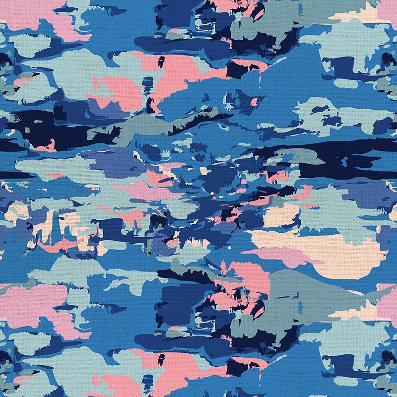 Abstract Clouds Blue Organic Canvas from Sky Gazing by Jean Choe for Paintbrush Studio Fabric