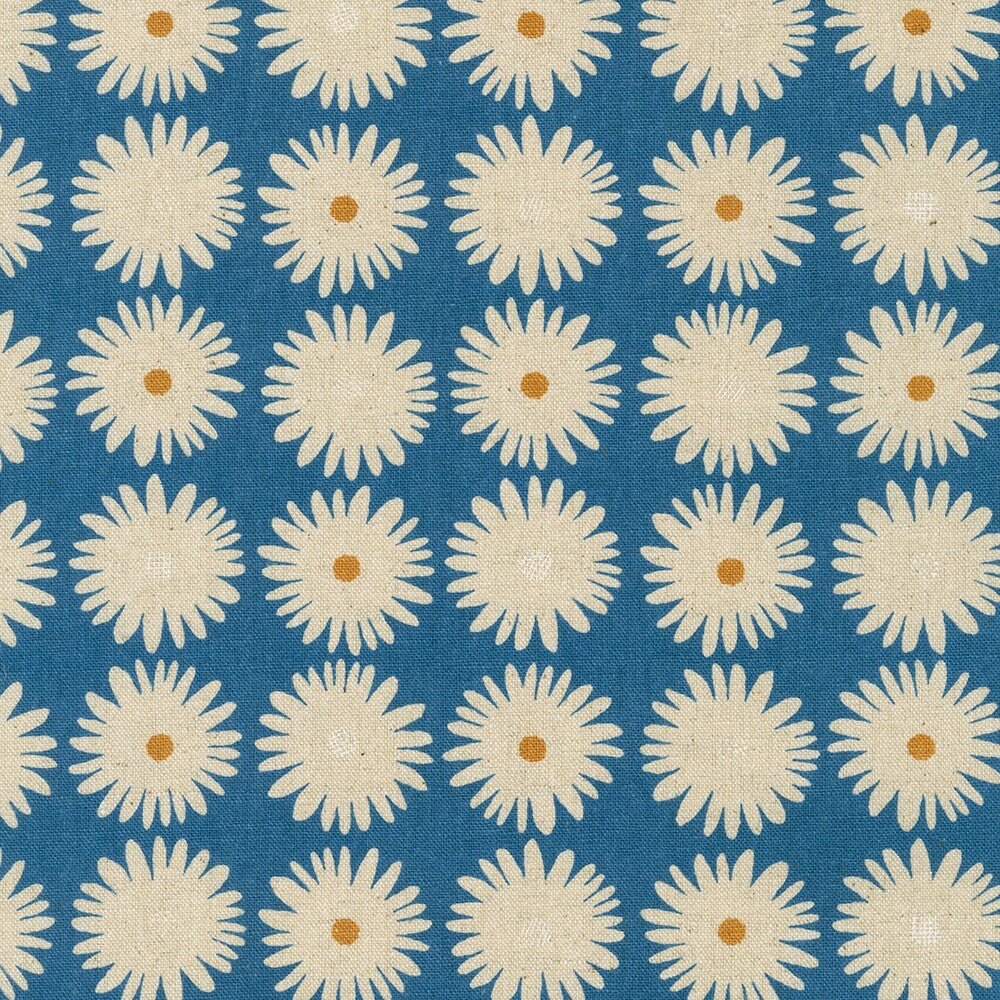Daisy Blue from Cotton Flax Prints by Robert Kaufman