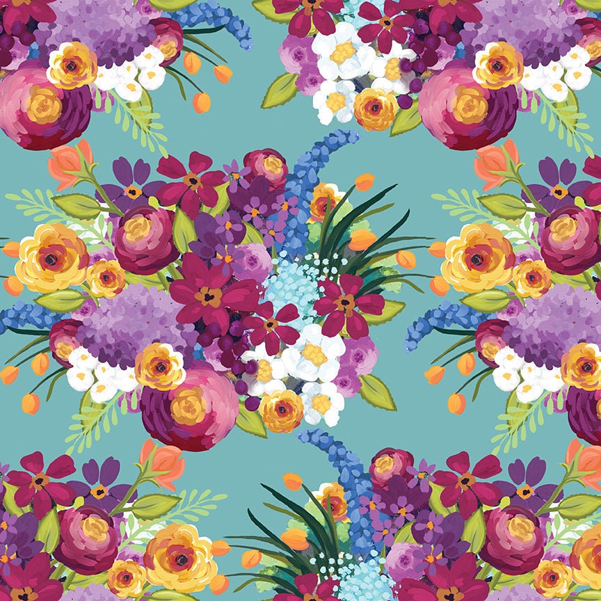 Main Aqua from Floralicious by Lila Tueller for Riley Blake Designs