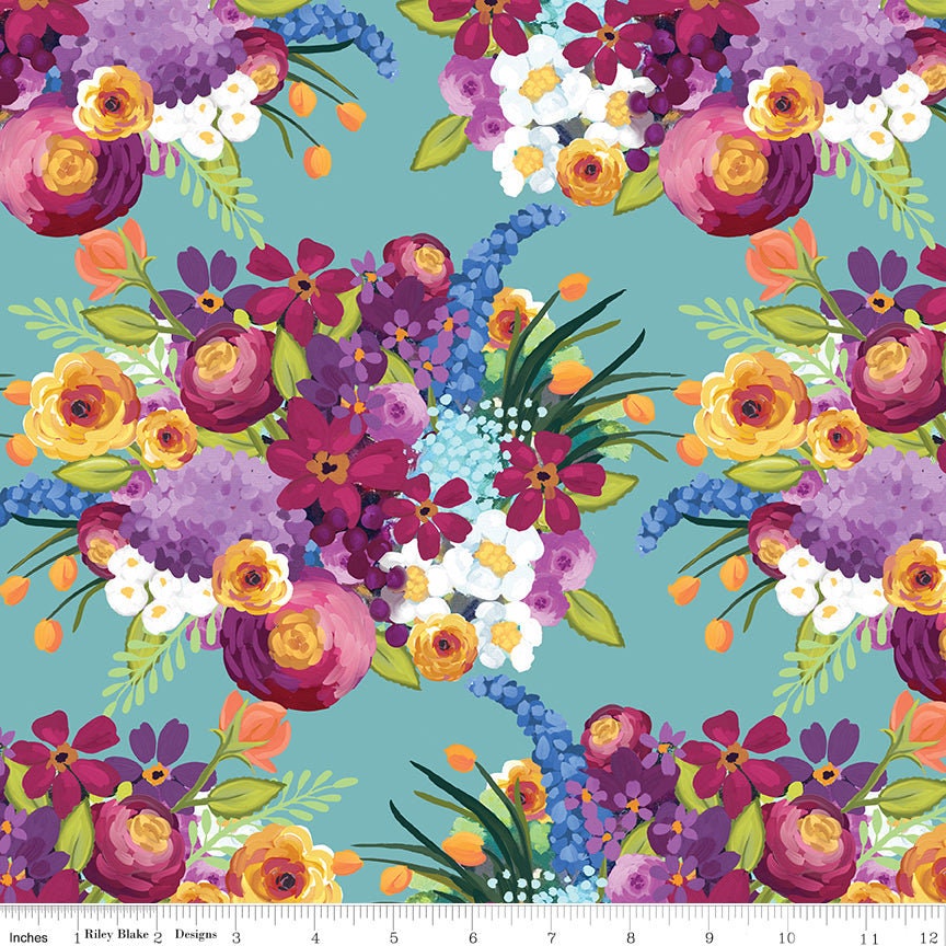 Main Aqua from Floralicious by Lila Tueller for Riley Blake Designs