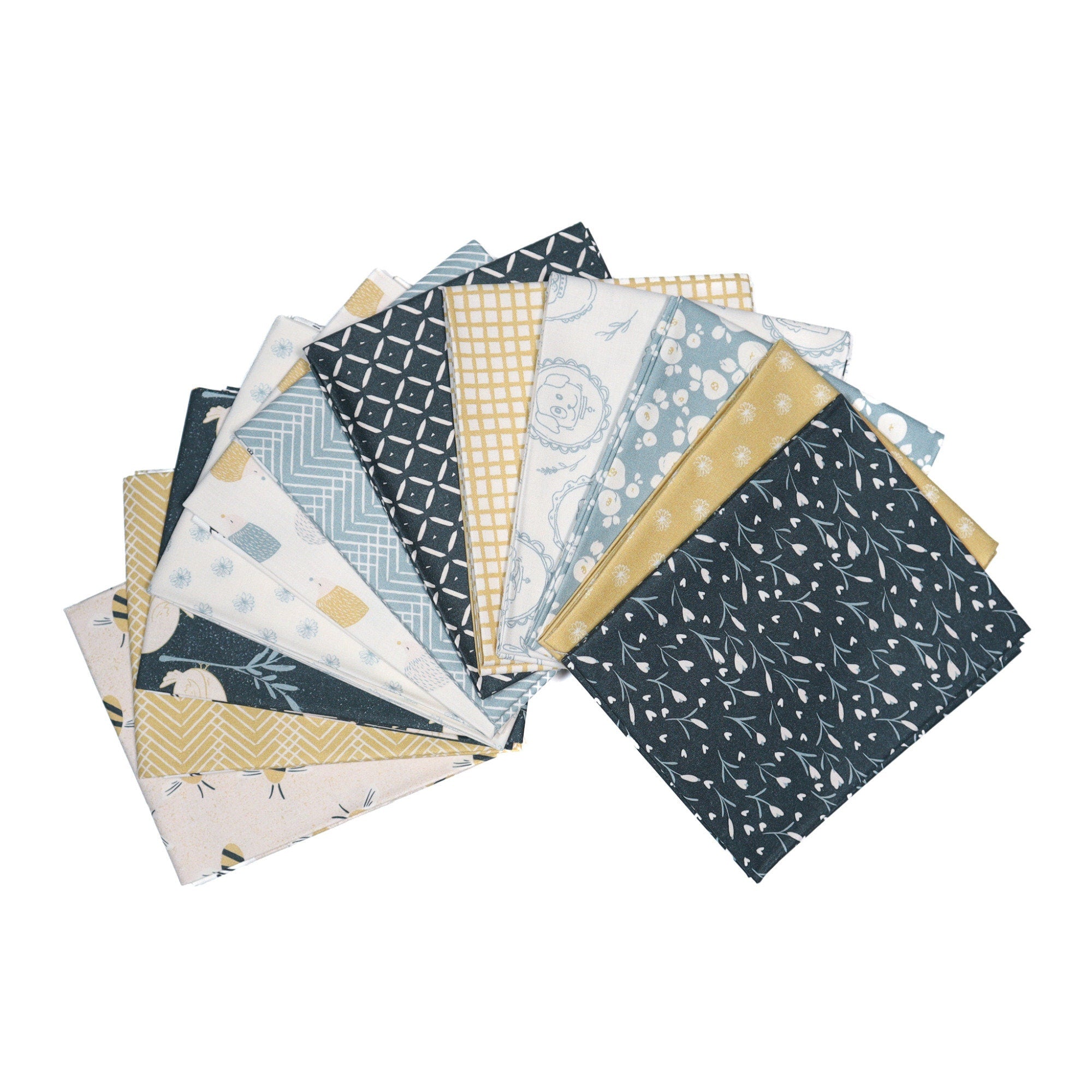 Daisy Blue from Sweet Little Friends by Gabriela Dachin for Paintbrush Studios - 1/2 Yard, Baby Quilt Fabric, Forest Fabric, Animals