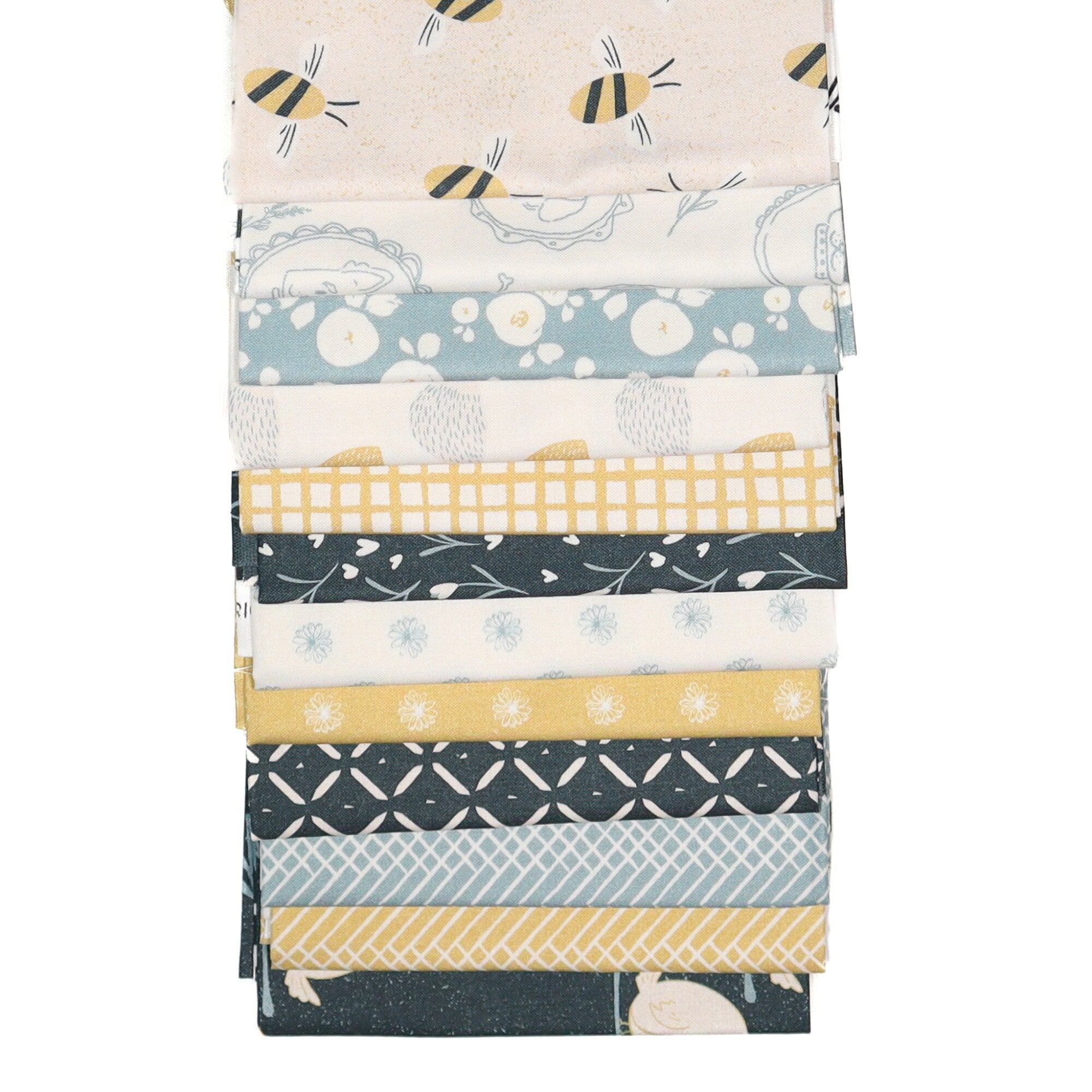 Daisy Blue from Sweet Little Friends by Gabriela Dachin for Paintbrush Studios - 1/2 Yard, Baby Quilt Fabric, Forest Fabric, Animals