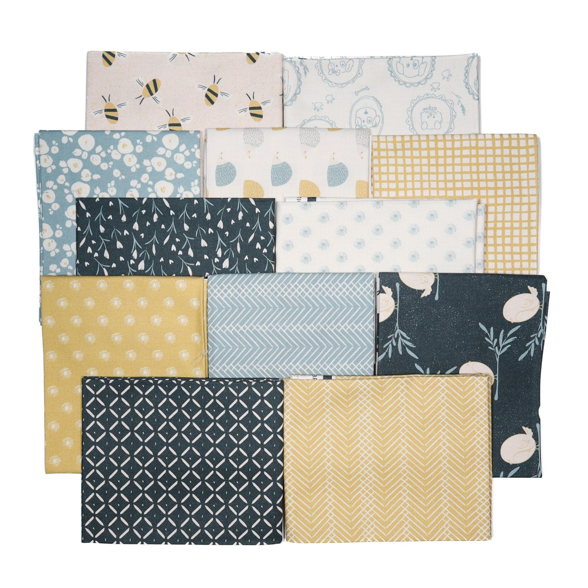 Heddgies Cream from Sweet Little Friends by Gabriela Dachin for Paintbrush Studios - 1/2 Yard, Baby Quilt Fabric, Forest Fabric, Animals