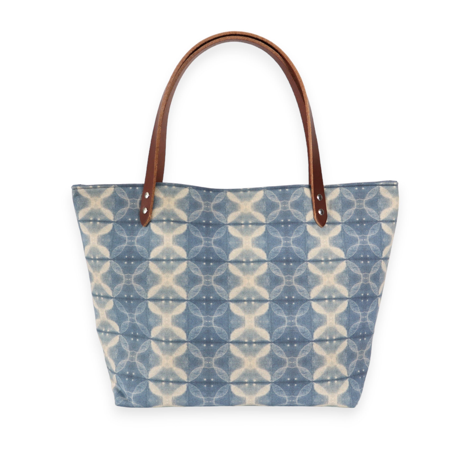 Shibori 3 Indigo Organic Canvas from Shibori Dye by Kim Eichler-Messmer for Paintbrush Studio Fabric - 1/2 Yard - Blue Canvas Bag Farbic