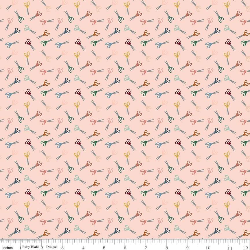 Scissors Peaches 'n Cream from Let's Create by Echo Park Paper Co. for Riley Blake Designs