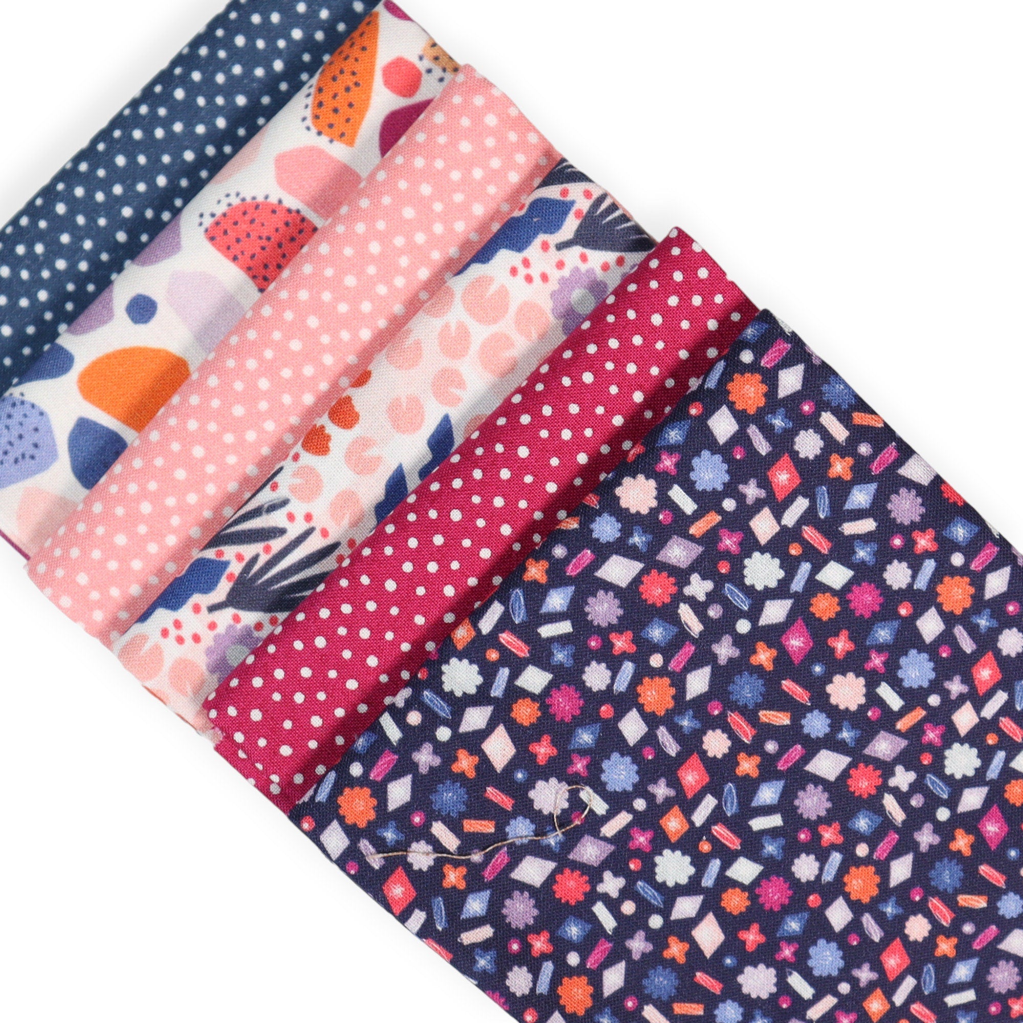 White/Multi Colour Rain from Agnes's Garden by Claire Iglesias for Felicity Fabrics - 1/2 Yard, Geometric Fabric, Abstract, Modern Fabric