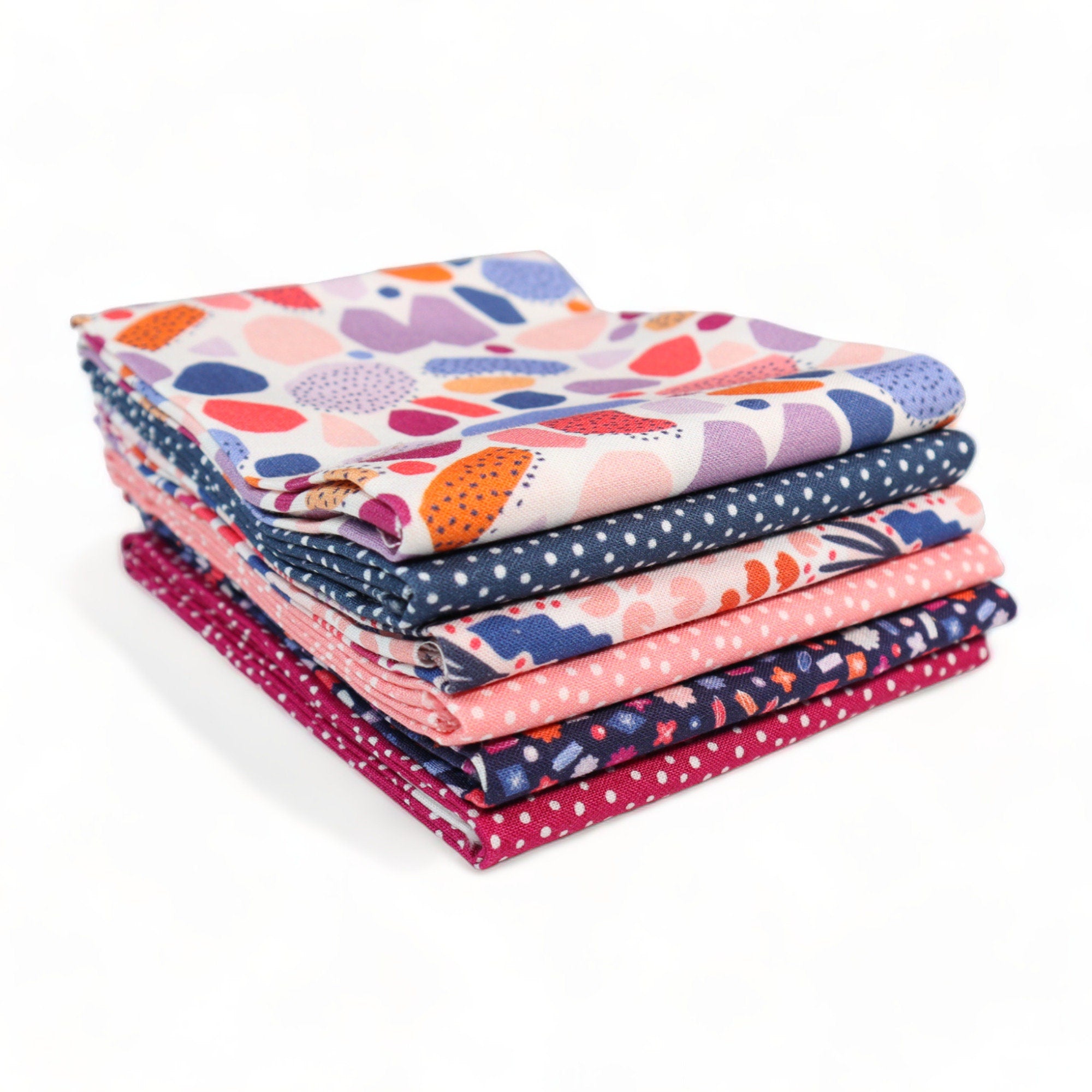 White/Multi Colour Rain from Agnes's Garden by Claire Iglesias for Felicity Fabrics - 1/2 Yard, Geometric Fabric, Abstract, Modern Fabric