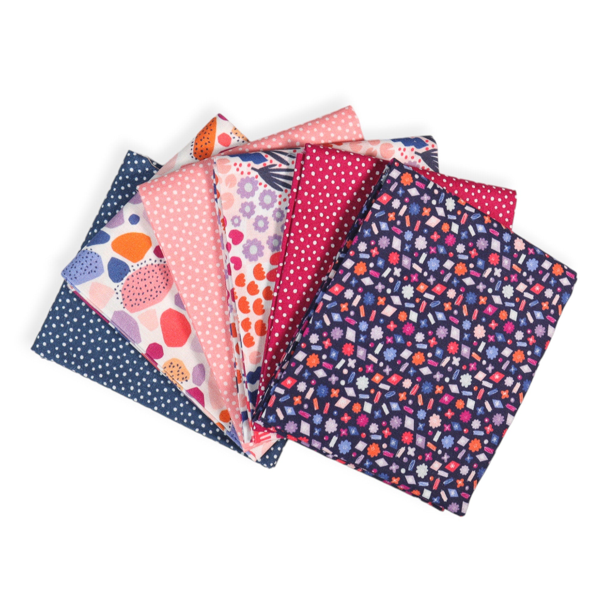 White/Multi Colour Rain from Agnes's Garden by Claire Iglesias for Felicity Fabrics - 1/2 Yard, Geometric Fabric, Abstract, Modern Fabric