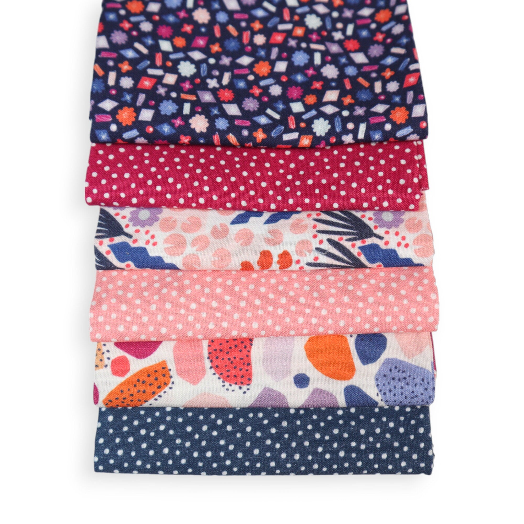 White/Multi Colour Rain from Agnes's Garden by Claire Iglesias for Felicity Fabrics - 1/2 Yard, Geometric Fabric, Abstract, Modern Fabric