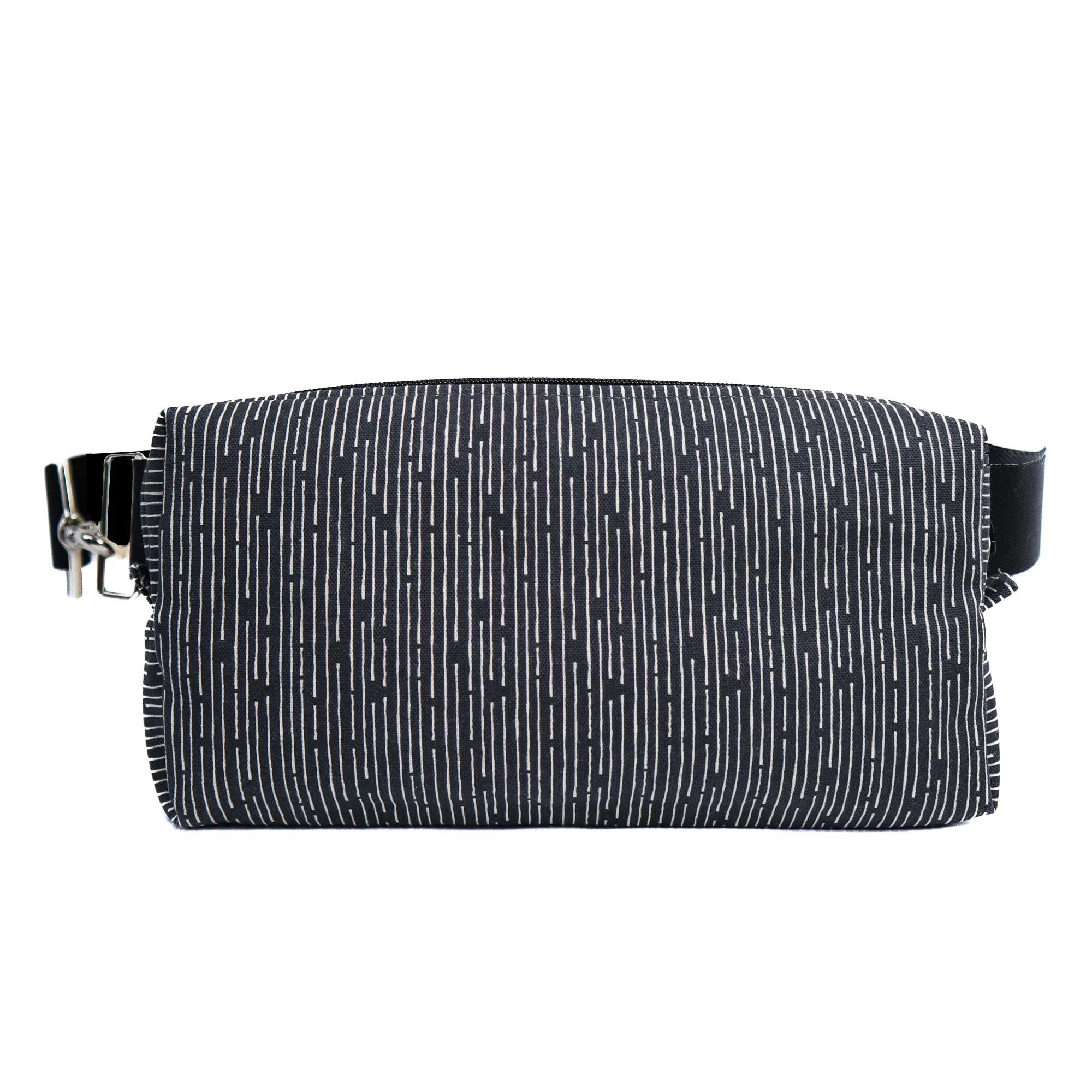 Line Up Black Organic Canvas from Line Up by Paintbrush Studio Fabric