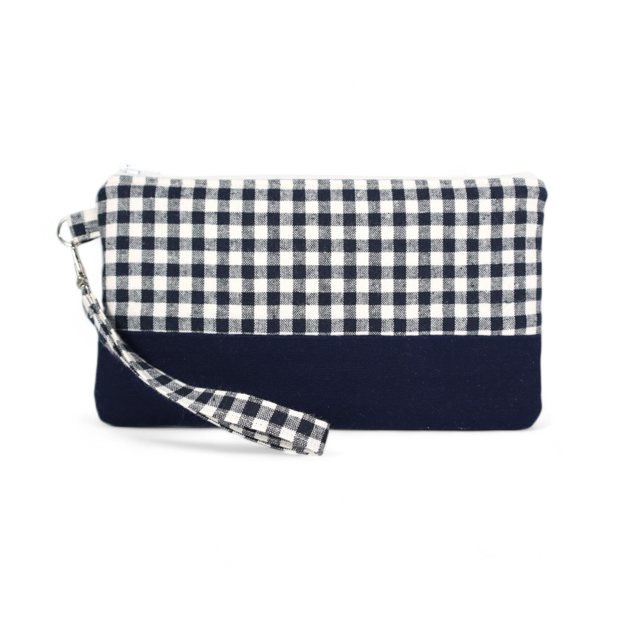 Navy Gingham from Essex Yarn Dyed Classic Wovens from Robert Kaufman - 1/2 Yard - Gingham Linen - Navy and Gingham Stripe - Linen Canvas