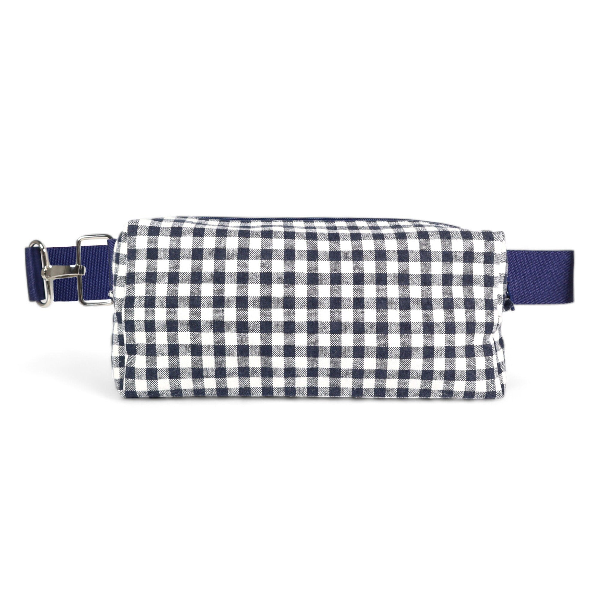 Navy Gingham from Essex Yarn Dyed Classic Wovens from Robert Kaufman - 1/2 Yard - Gingham Linen - Navy and Gingham Stripe - Linen Canvas