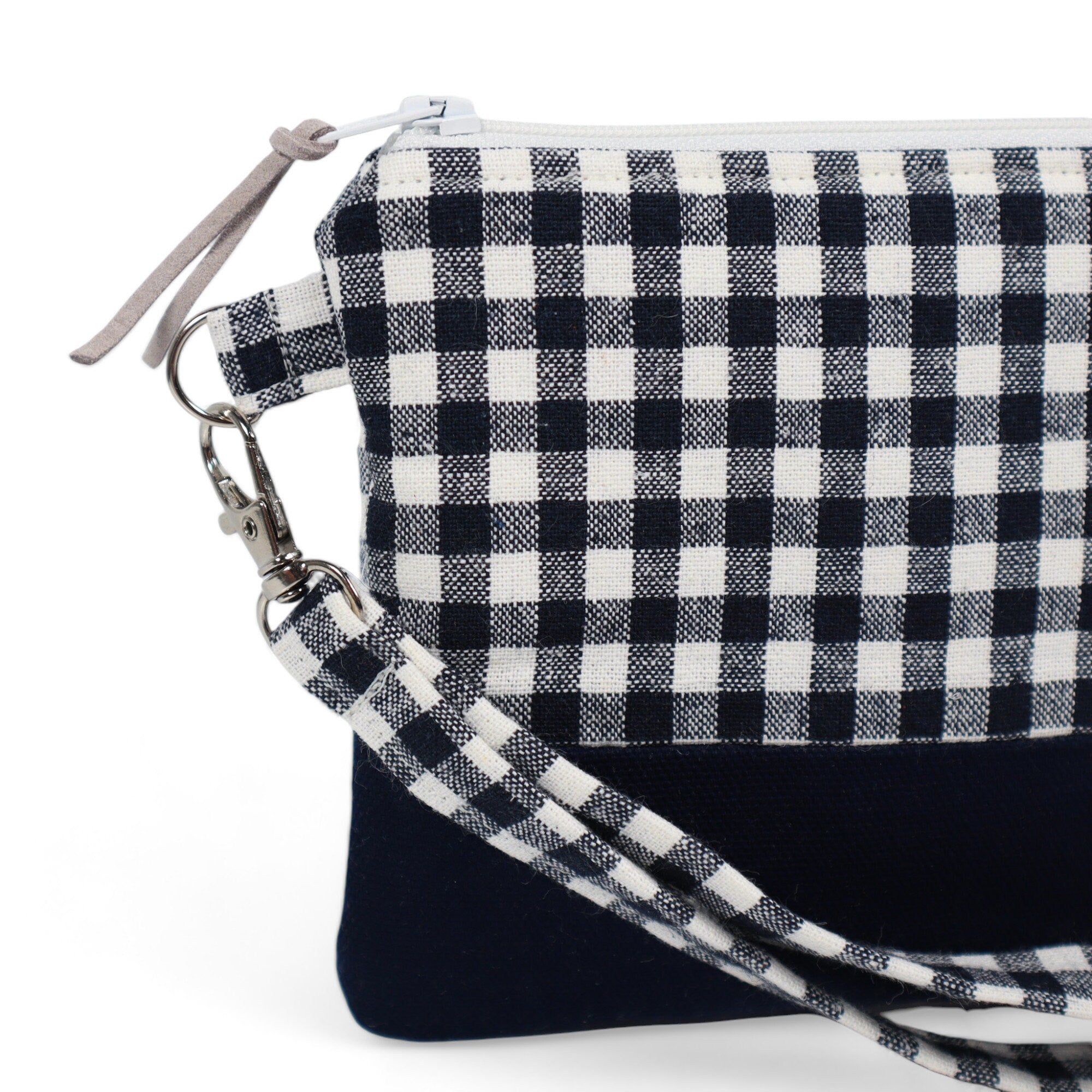 Navy Gingham from Essex Yarn Dyed Classic Wovens from Robert Kaufman - 1/2 Yard - Gingham Linen - Navy and Gingham Stripe - Linen Canvas