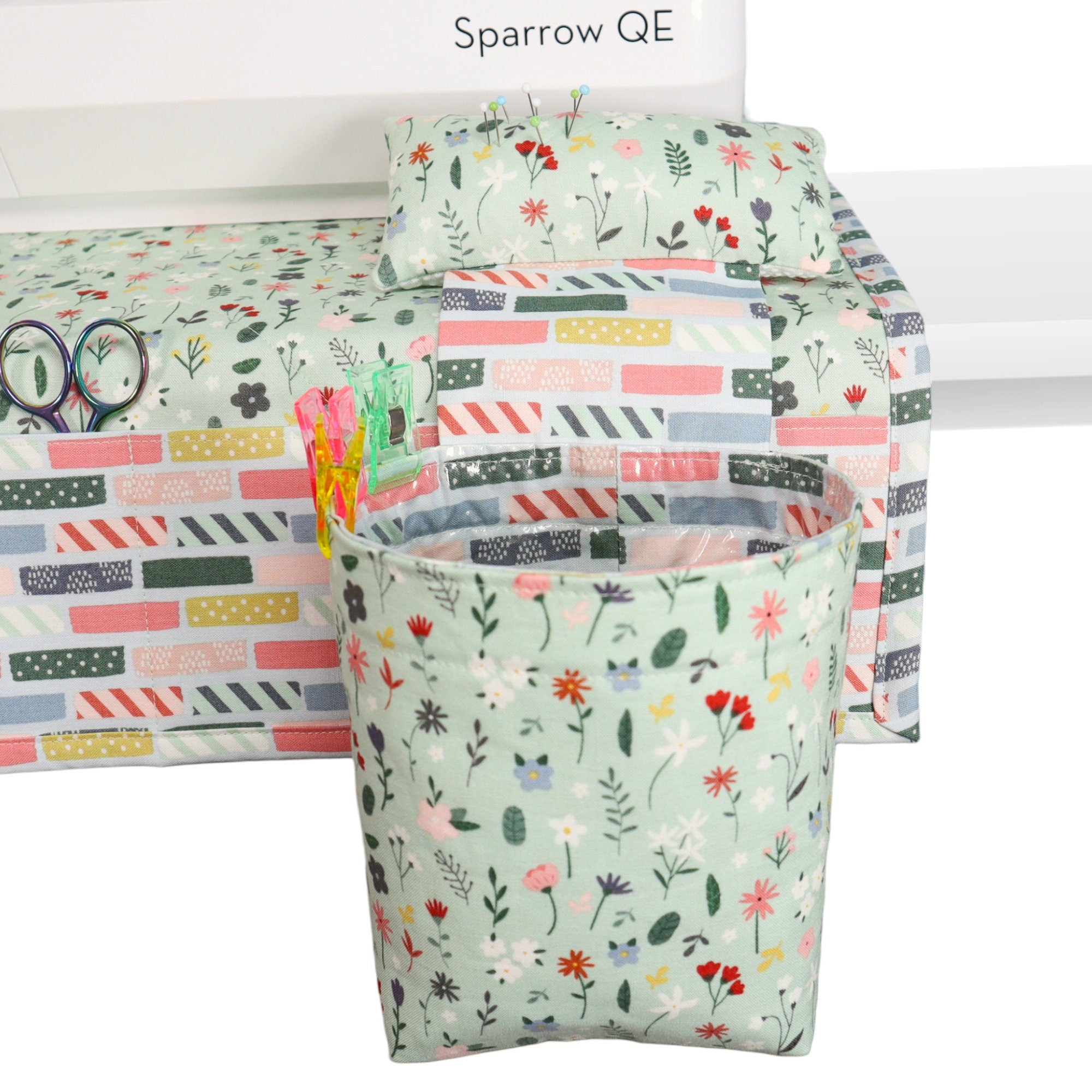 Stems Mint from Let's Create by Echo Park Paper Co. for Riley Blake Designs, 1/2 Yard, Sewing Theme Fabric, Mint Floral Fabric, Green Floral