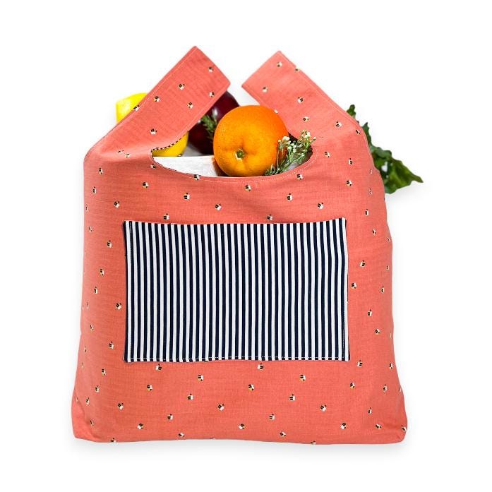 Bees Coral from Daybreak by Fran Gulick for Riley Blake - 1/2 Yard - Bee Fabric, Fabric with Bees, Peach Fabric by the Yard